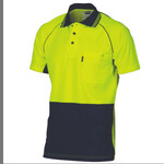 DNC Workwear Hi Vis Cotton Backed Cool-Breeze Contrast S/S Polo 3719